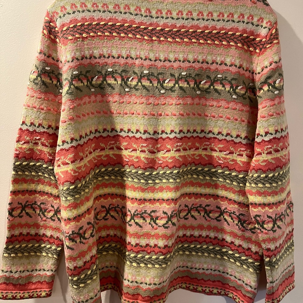 Appleseed's Multicolor Striped Button-Front Cardi… - image 2